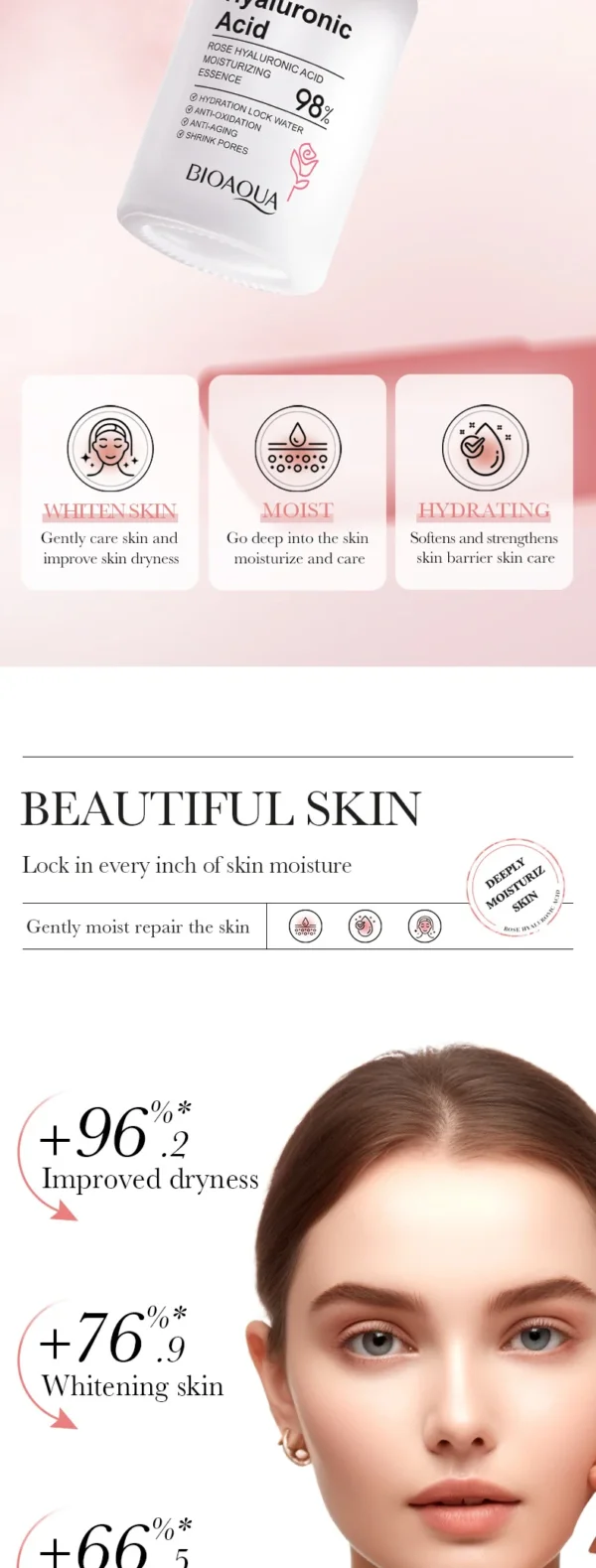 سيروم الورد وحمض الهيالورونيك - ترطيب تفتيح تجديد وللمسامات Hyaluronic Acid Rose Serum (5) سيروم الورد وحمض الهيالورونيك - ترطيب تفتيح تجديد وللمسامات Hyaluronic Acid Rose Serum