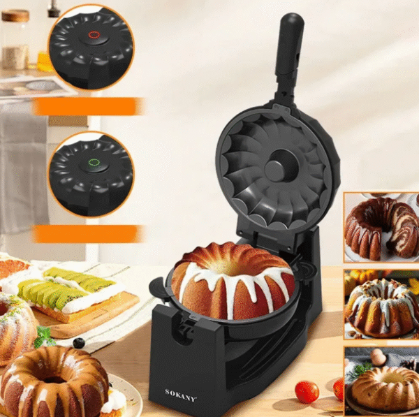 صانعة الكيك Sokany بقوة 1800 واط – سطح غير لاصق وتصميم دوّار لنتائج مثالية