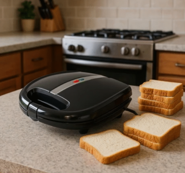 صانعة ساندويتش وشواية 4 قطع – 1400 واط ألواح غير لاصقة تحكم حراري أوتوماتيكي