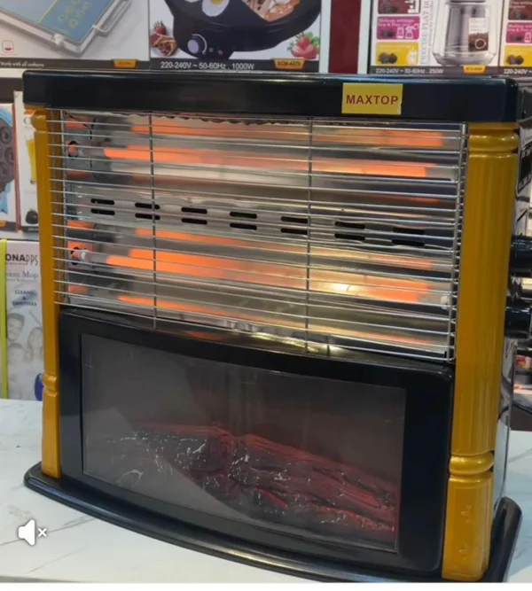 صوبة Maxtop – بقوة 1000 واط تدفئة سريعة مع مظهر فايربليس أنيق (3) صوبة Maxtop – بقوة 1000 واط تدفئة سريعة مع مظهر فايربليس أنيق