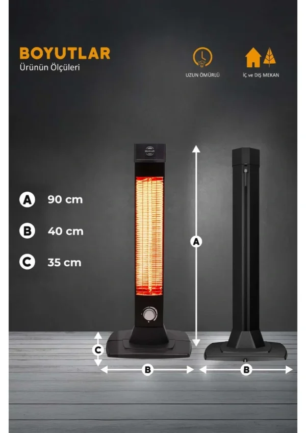 صوبة كهرباء عمودية Mirkraft تركية بقوة 2500 واط مناسبة كربون موفرة لطاقة