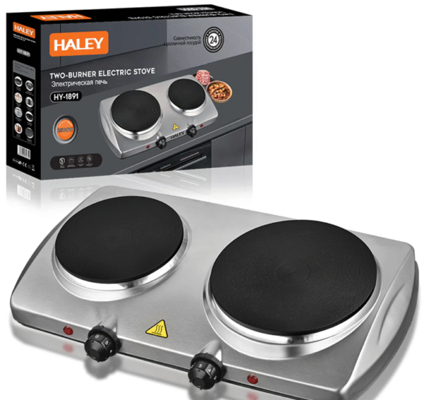 غاز كهربائي مزدوج للطهي بقوة 2500 واط سطح ستانلس ستيل مقاوم للصدأ