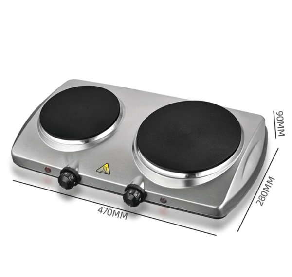 غاز كهربائي مزدوج للطهي بقوة 2500 واط سطح ستانلس ستيل مقاوم للصدأ