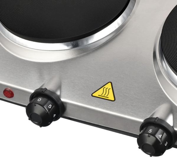 غاز كهربائي مزدوج للطهي بقوة 2500 واط سطح ستانلس ستيل مقاوم للصدأ