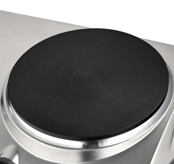 غاز كهربائي مزدوج للطهي بقوة 2500 واط سطح ستانلس ستيل مقاوم للصدأ