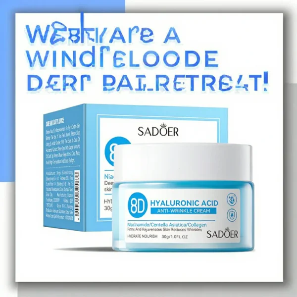 كريم الترطيب ومقاومة التجاعيد بـ الهيالورونيك والكولاجين Hyaluronic Acid Anti-Wrinkle Face Cream