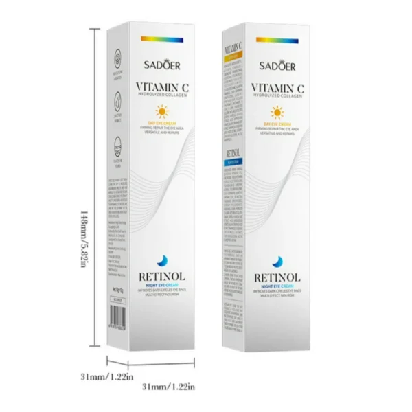 كريم العيون  Vitamin C + Retinol الثنائي نهاري وليلي يعالج الهالات بأنواعها