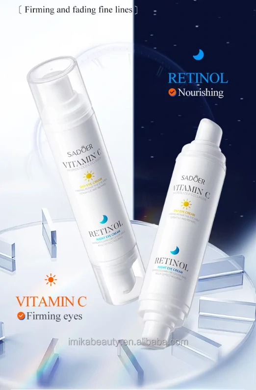 كريم العيون  Vitamin C + Retinol الثنائي نهاري وليلي يعالج الهالات بأنواعها