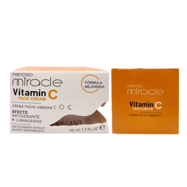 كريم الوجه Nerciso Miracle Vitamin C – تفتيح، مضاد أكسدة، إشراقة مضاعفة (3) كريم الوجه Nerciso Miracle Vitamin C – تفتيح التصبغات، مضاد أكسدة، إشراقة مضاعفة