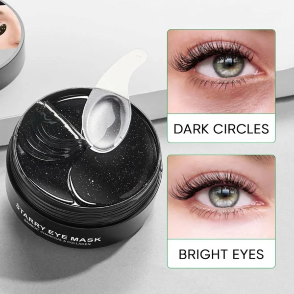 ماسك العين Eye Patches بالفحم النشط والكولاجين تفتيح الهالات وتقليل السواد Bamboo Charcoal Collagen Crystal