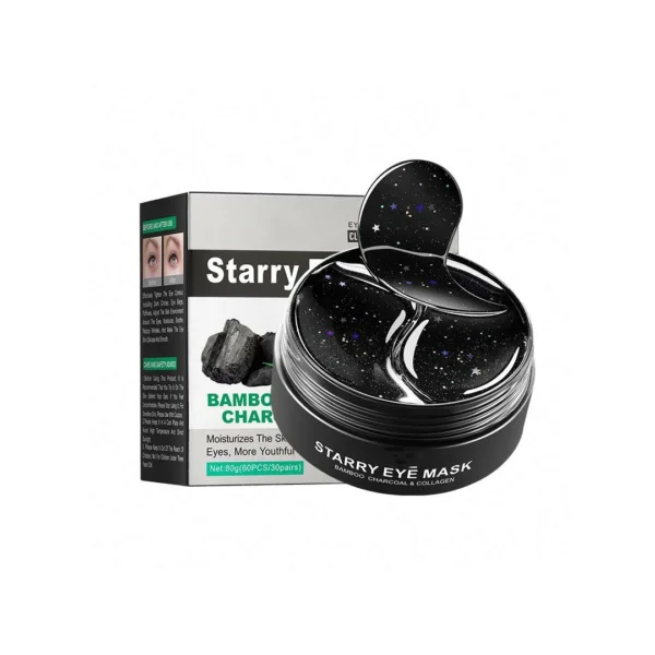 ماسك العين Eye Patches بالفحم النشط والكولاجين تفتيح الهالات وتقليل السواد Bamboo Charcoal Collagen Crystal