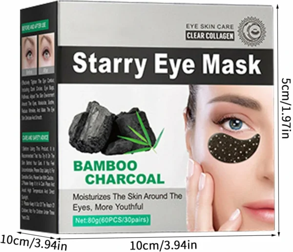 ماسك العين Eye Patches بالفحم النشط والكولاجين تفتيح الهالات وتقليل السواد Bamboo Charcoal Collagen Crystal