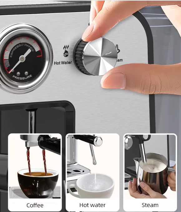 ماكينة القهوة 8 بـ 1 قوة 20 بار - 1450 واط سعة 1 لتر Sayona