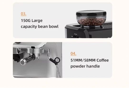 ماكينة القهوة 8 بـ 1 قوة 20 بار - 1450 واط سعة 1 لتر Sayona