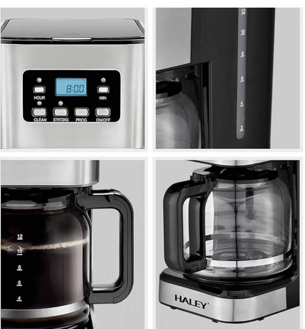 ماكينة تحضير القهوة بالتنقيط – سعة 1.5 لتر (12 كوب) مع خاصية الحفاظ على السخونة