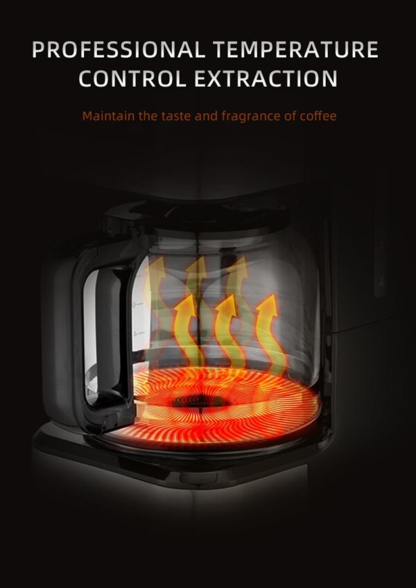 ماكينة تحضير القهوة بالتنقيط – سعة 1.5 لتر (12 كوب) مع خاصية الحفاظ على السخونة