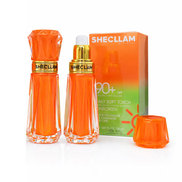 واقي شمس SHECLLAM SPF 90 – حماية عالية مع 5 سيراميدات وترطيب يومي فاخر
