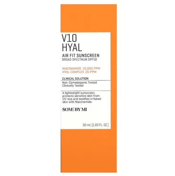 واقي شمس SOME BY MI V10 Hyal Air Fit Sunscreen SPF50 تركيبة النياسيناميد والهيالورونيك - منتجات كورية