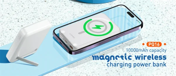 باور بنك مغناطيسي لاسلكي سريع 15W بسعة 10000mAh ماركة LDNIO PQ16