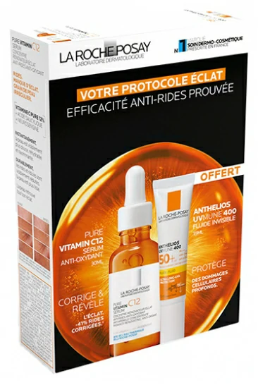 بكج La Roche Posay سيروم فيتامين C بتركيز 12% + واقي شمس UVMUNE 400 للحماية المتقدمة