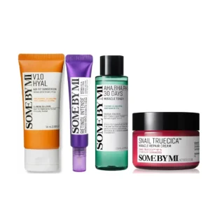 بكج SOME BY MI حل مشاكل البشرة الأكثر شيوعًا (واقي + كريم + تونر + كريم العين) - منتجات كورية