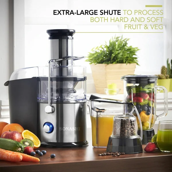 خلاط و عصارة Sonashi  بقوة 800 واط –  4*1 ستانلس ستيل متعدد الاستخدامات