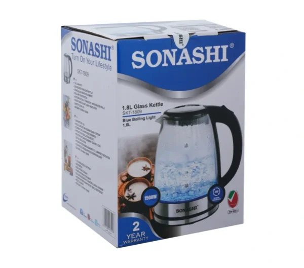 سخان Sonashi كهرباء زجاج بقوة 1500 واط سعة 1 لتر