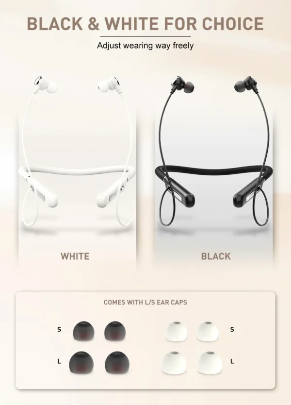 سماعة بلوتوث حول الرقبة بصوت ستيريو عالي الدقة مع مايكروفون LDNIO