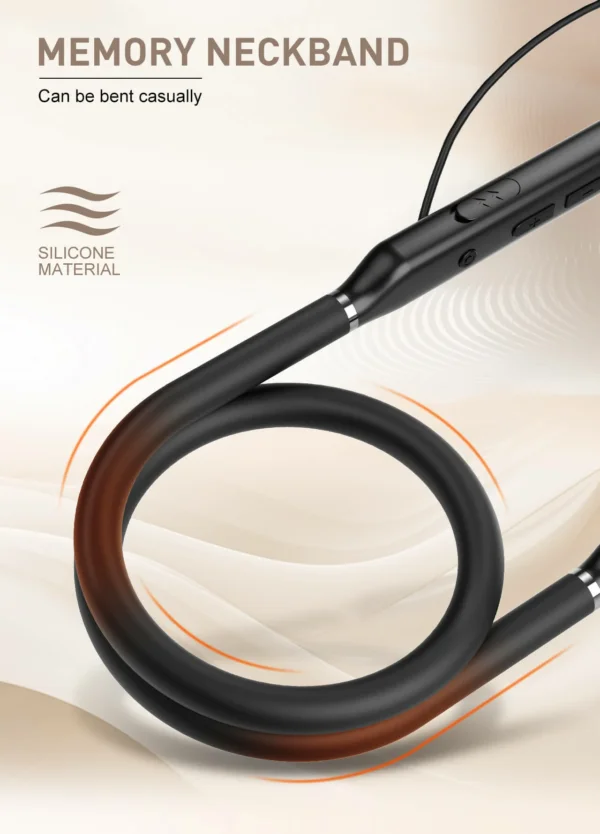 سماعة بلوتوث حول الرقبة بصوت ستيريو عالي الدقة مع مايكروفون LDNIO