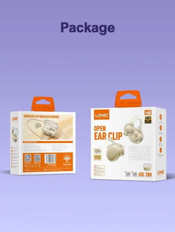 سماعة بلوتوث لاسلكية بتصميم Open Ear من ماركة LDNIO – موديل T08