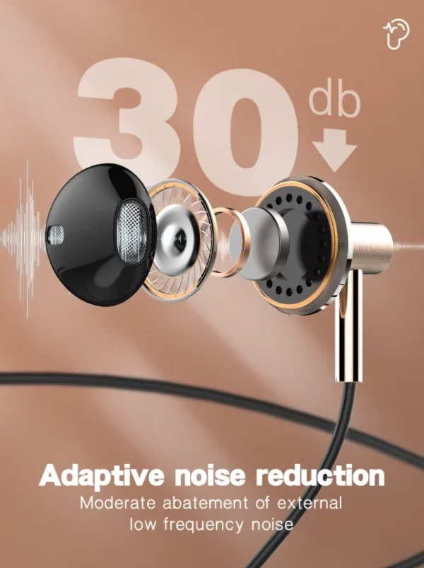 سماعة سلكية داخل الأذن Type C مع مايكروفون عالي الدقة – LDNIO HP-09C