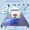 شاحن LDNIO منزلي سريع 20W PD + QC3.0 بمنفذين A2318C