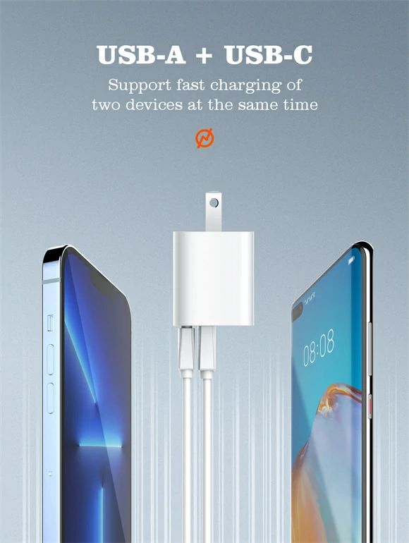 شاحن LDNIO منزلي سريع 20W PD + QC3.0 بمنفذين A2318C