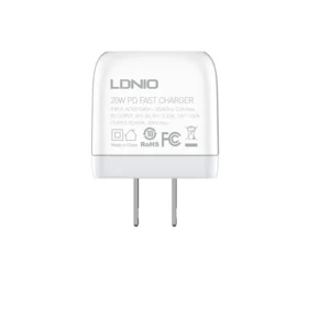 شاحن LDNIO منزلي سريع PD 20W مع منفذ USB