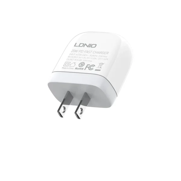 شاحن LDNIO منزلي سريع PD 20W مع منفذ USB