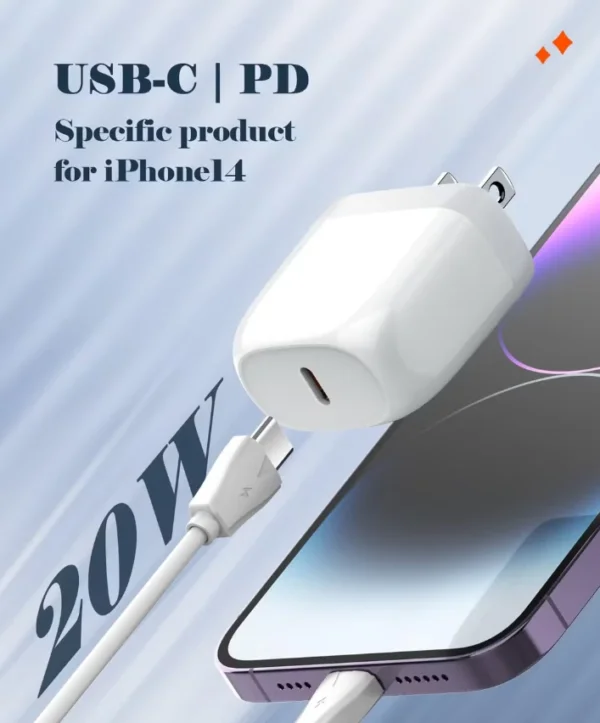 شاحن LDNIO منزلي سريع PD 20W مع منفذ USB