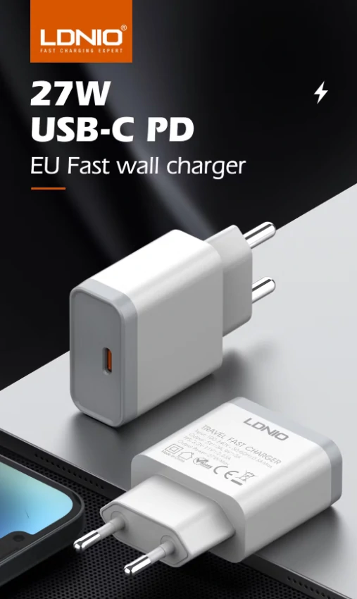 شاحن LDNIO  منزلي سريع PD 27W مع دعم PPS Q122