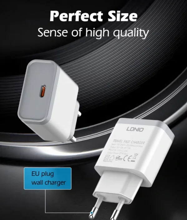 شاحن LDNIO  منزلي سريع PD 27W مع دعم PPS Q122