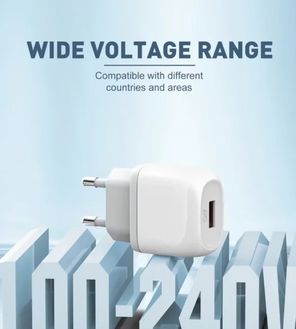 شاحن LDNIO منزلي سريع QC3.0 بقدرة 18W مع منفذ USB واحد (US / EU Plug)