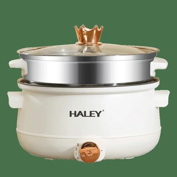 طنجرة كهربائية متعددة الوظائف بسعة 5 لتر + سلة بخار 3 لتر – أداء قوي وتصميم أنيق
