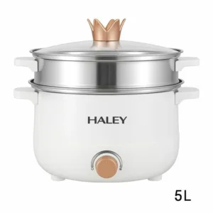 طنجرة كهربائية متعددة الوظائف بسعة 5 لتر + سلة بخار 3 لتر – أداء قوي وتصميم أنيق