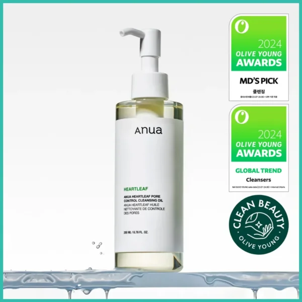 غسول زيتي للمسام والرؤوس السوداء ANUA Heartleaf Pore Control Cleansing Oil  – منتجات كورية