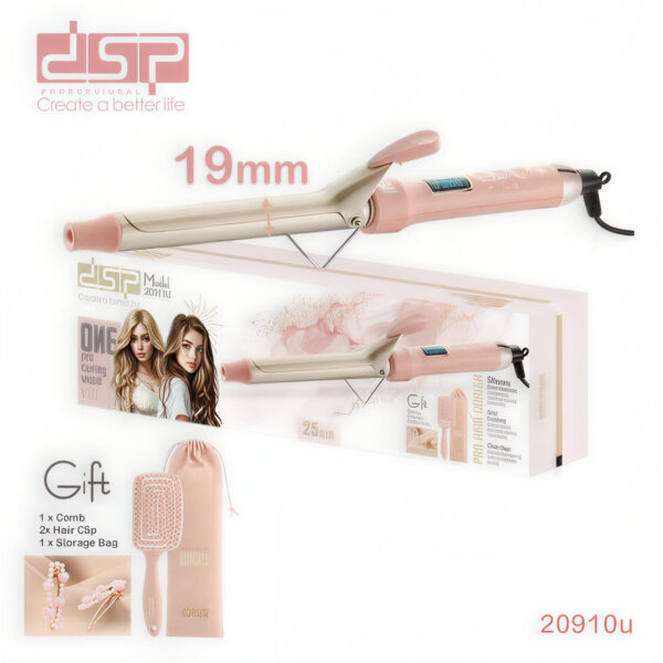 فير DSP بقطر 19 مم لتجعيد شعر مثالي بلمسة احترافية