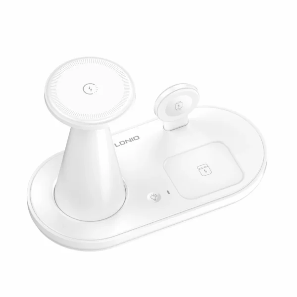 قاعدة شحن مكتبية لاسلكية 5×1 مع إضاءة ليلية ماركة LDNIO WL01 (1) قاعدة شحن مكتبية لاسلكية 5×1 مع إضاءة ليلية ماركة LDNIO WL01