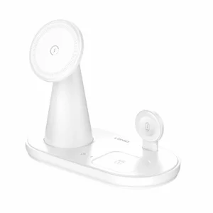 قاعدة شحن مكتبية لاسلكية 5×1 مع إضاءة ليلية ماركة LDNIO WL01