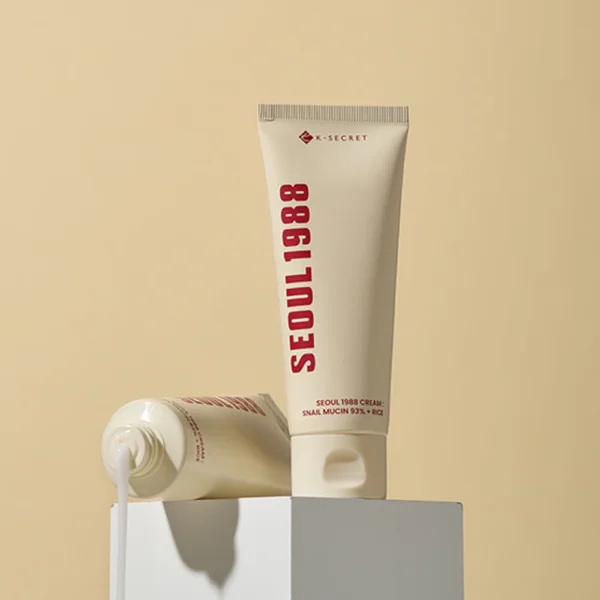 كريم مخاط الحلزون شد، ترميم، ترطيب عميق SEOUL 1988 Cream Snail Mucin 93% + Rice - منتجات كورية (9) علاج التجاعيد وفقدان المرونة والعناية الشاملة بالبشرة SEOUL 1988 - منتجات كورية