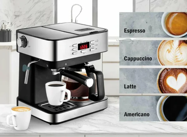 ماكينة قهوة SAYONA بقوة 1850 واط 9 وظائف تدعم عدة أنواع كبسولات