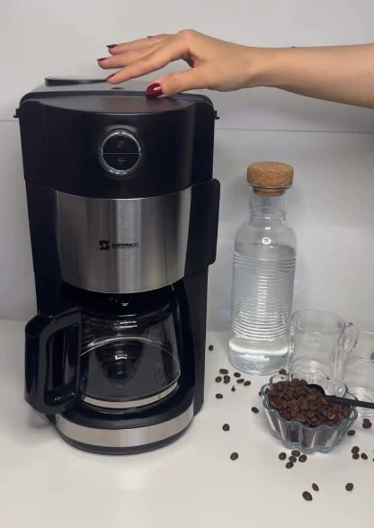ماكينة قهوة الأمريكية Sayona مع مطحنة سعة 12 كوب فلتر نايلون دائم قابل للغسل