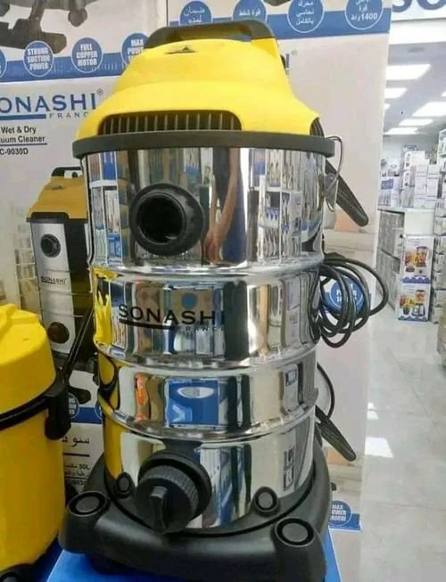 مكنسة Sonashi الصناعية سعة 30 لتر – بقوة 1600 واط لتنظيف جاف/رطب