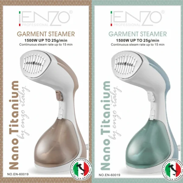 مكواة بخار يدوية بتقنية النانو تيتانيوم Enzo Nano Titanium - بقوة 1500 واط